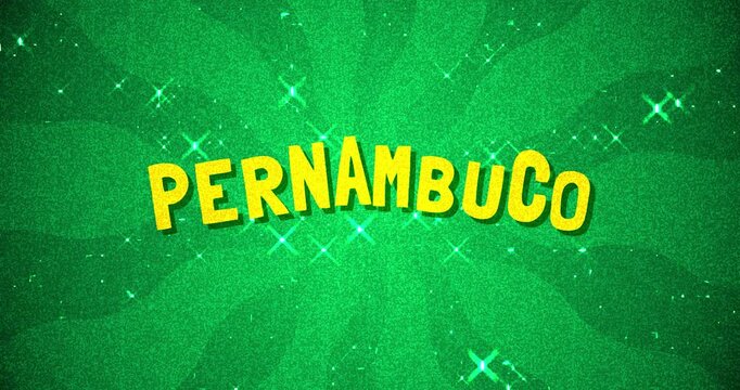 Pernambuco text - Brazil Colors glitter background