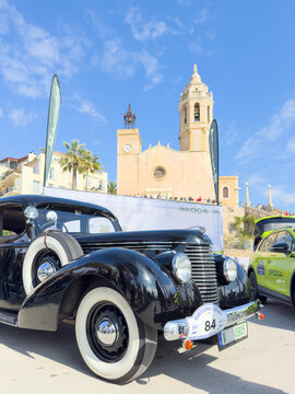 Vintage cars exhibition at the Barcelona-Sitges International Rally