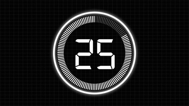 Circle countdown timer 30 seconds animation from 30 to 0 seconds, 30 Seconds countdown timer, Countdown timer, circle countdown animation for special deal Promotions. 4k video