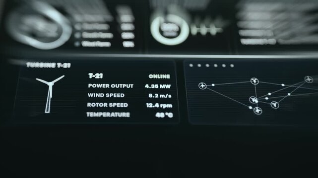Real-time performance data for a wind turbine which is currently online
