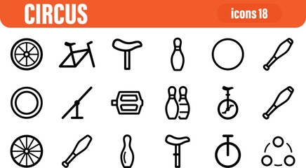 Circus and Juggling Performance Icon Set © liubomir118809