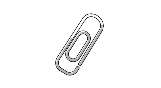 Metal paperclip office supply item.