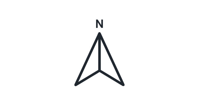North Direction Compass Navigation Symbol.