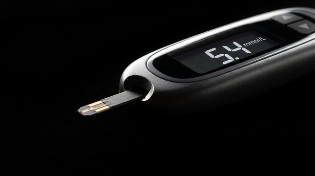 Modern Blood Glucose Meter Displaying Test Result, Hypoglycemia