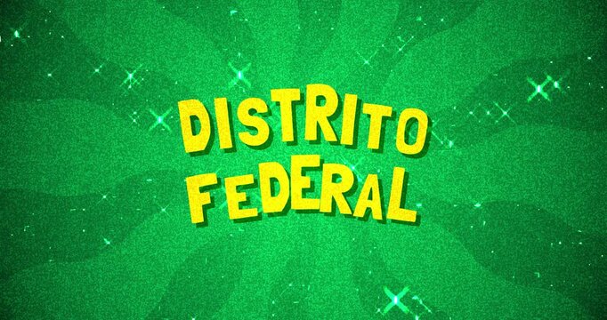 Distrito Federal text - Brazil Colors glitter background