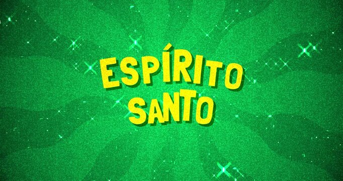 Esp&iacute;rito Santo text - Brazil Colors glitter background