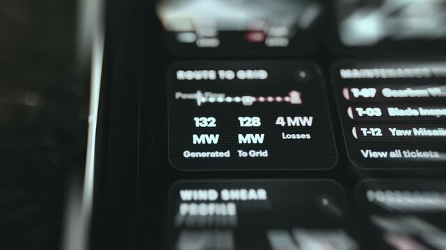 Route to Grid interface for monitoring a wind turbine