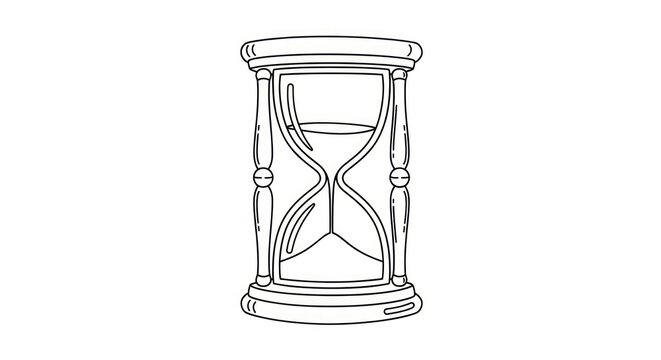 Hourglass timer with sand flowing.