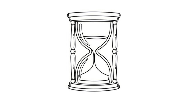 Hourglass timer with sand flowing.