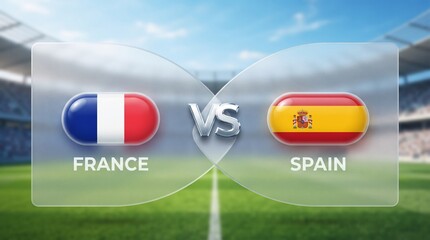 Obraz premium France vs spain football match concept graphic