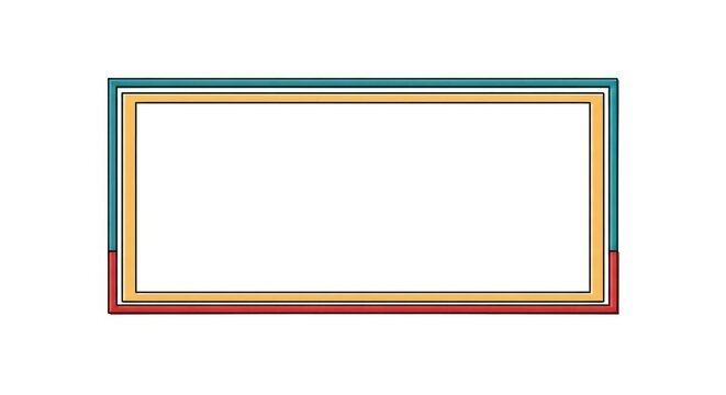 Colorful rectangle frame design element.