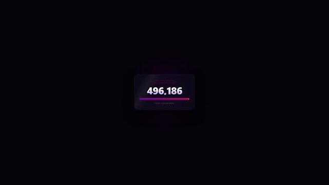 Purple digital number counter reaching five hundred thousand