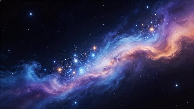 Cosmic nebula with stars and gas clouds