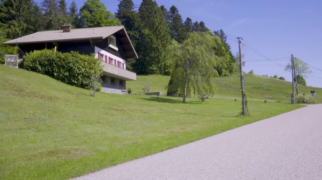 Chalet de montagne dans les Vosges sur la route du col de Sapois en direction de Gerardmer