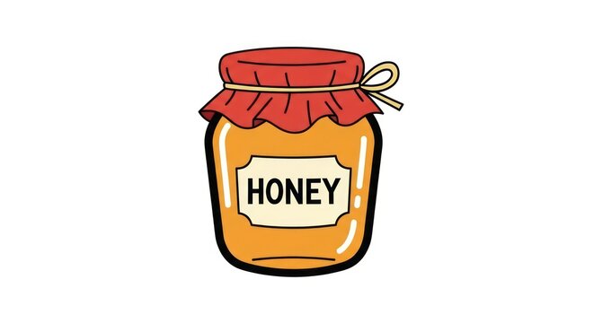 Jar of honey illustration.