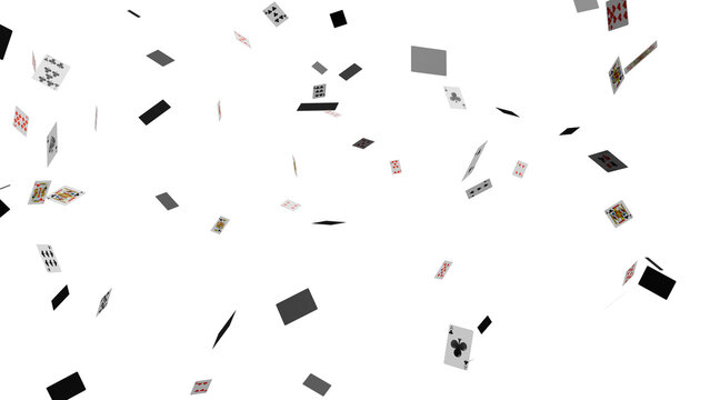 Playing Cards Falling in Midair