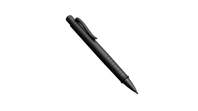 Black Pen on White Background
