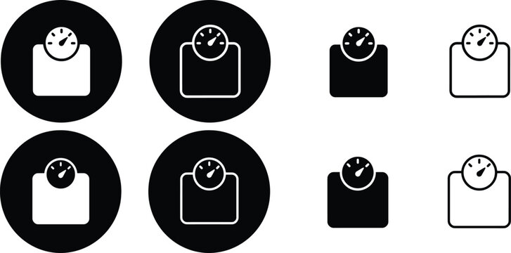 Weight scale vector icon set. simple flat symbol for web site design, logo, app, ui. vector illustration.