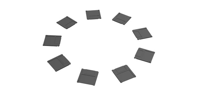Circular Arrangement of Black Square Panels