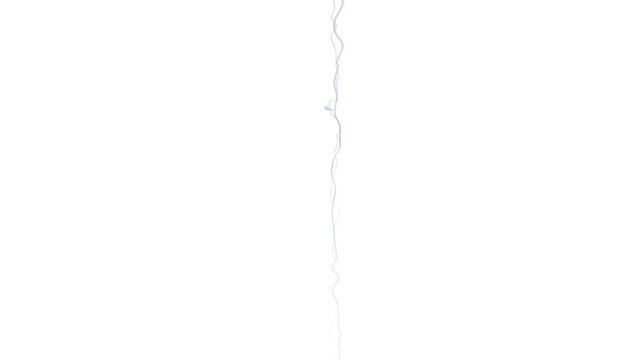 Single Lightning Bolt Against Black Sky