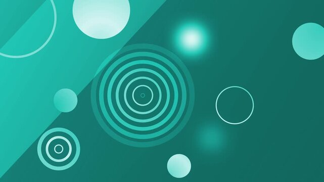 Abstract background with glowing circles rings shapes animation