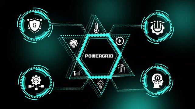 Power grid concept with intelligent energy distribution, smart infrastructure, digital monitoring and advanced technology integration.