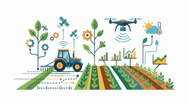 Smart farming integrates technology for crop yield optimization and efficiency