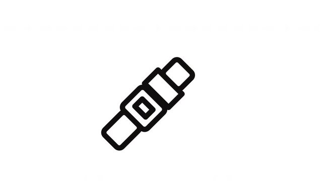 Safety Seat Belt Line Art Icon Looping Animation for Transport Security Concept