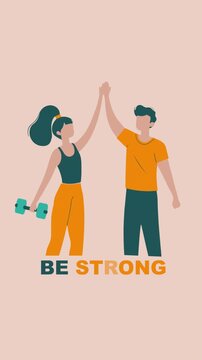 Man and Woman Giving High Five After Workout