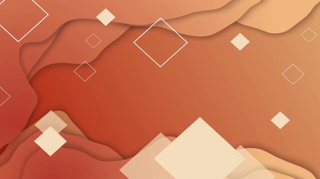 Abstract layered background with floating geometric diamond shapes and soft paper cut waves animation