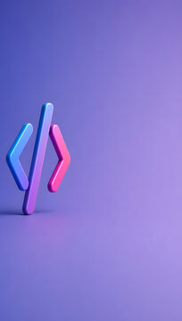 Colorful code icon Isolated on Background for technology theme