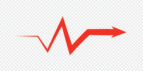 Obraz premium Hand drawn red arrow icon. Vector up arrows. Mark point icon design collection for business and education design element.