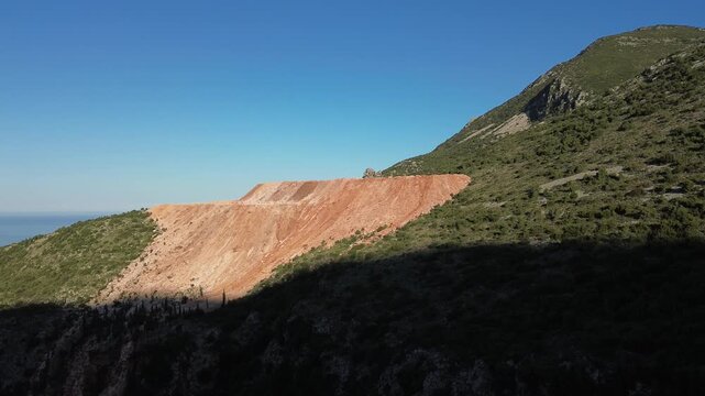 Drone flight in Albania, near Orikum, spring time