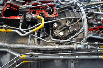 Fototapeta premium close - up of a engine with a large engine. high quality photo