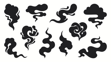 Black smoke clouds and puffs © MUKTARANI