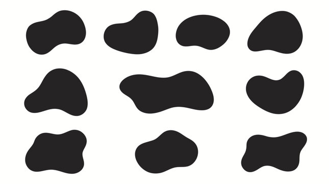 Black irregular shapes icons set