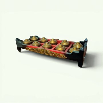 Miniature Replica of Traditional Javanese Bonang Gamelan Musical Instrument