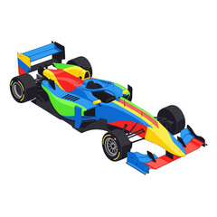 Obraz premium Colorful Formula 1 Race Car Illustration - Bright Design