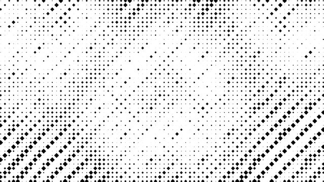 Abstract Halftone Pattern with Geometric Dots in Monochrome Style