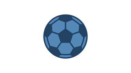 Naklejka premium Sleek Modern Soccer Ball with Hexagonal Panels in Gradient Blue Shades on White with high quality professional line art symbols for modern creative design and digital branding projects