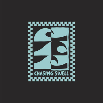 Vintage surf design template for surf club, surf shop, surf merch.
