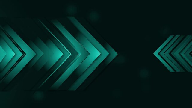 Abstract background with layered neon chevrons and arrows with soft glow and copy space in the center animation