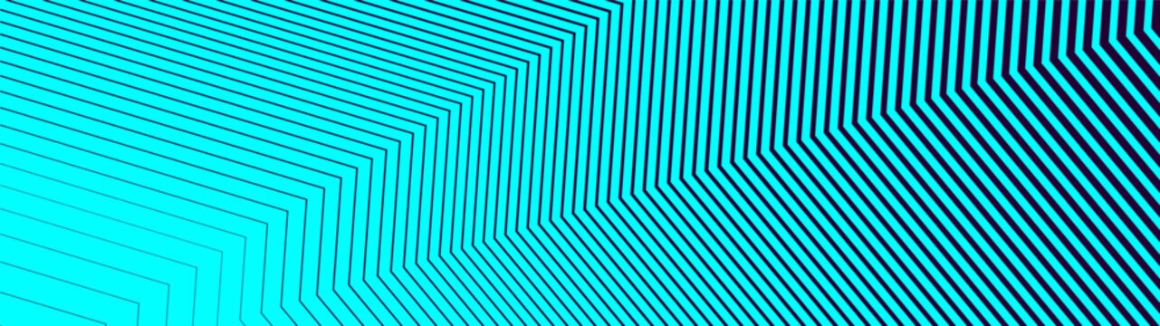 Cyan and dark blue abstract chevron line pattern vector background