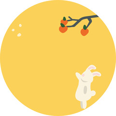 보름달 안에 감나무와 토끼 © 지은 박