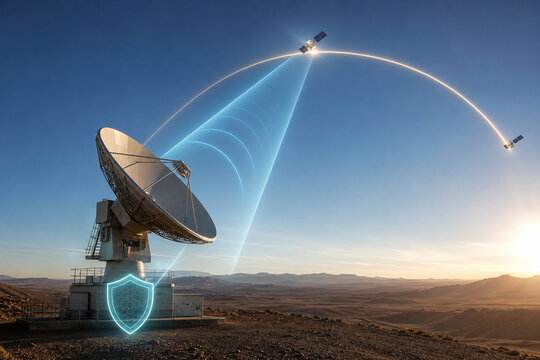 Satellite ground station signal dish