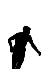 Fototapeta premium Soccer player line art black and white