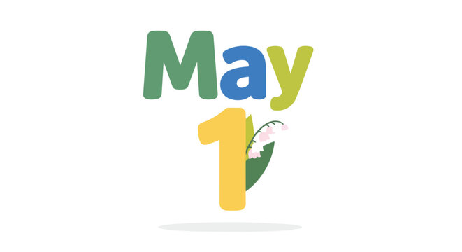 May 1 International Labor Day Illustration with Lily of the Valley Flower for Spring Holiday Greeting Design