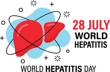 World hepatitis day illustration with liver anatomy and medical symbols © MDZiaul