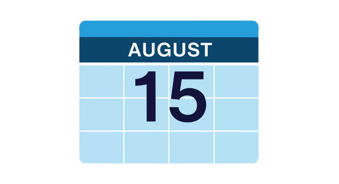 Daily Calendar Page Showing August 15 for Planning Organizer Business Schedule and Event Notification