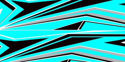 Cargo van decal design vector. Graphic abstract stripe racing background kit designs for wrap vehicle, race car, branding car. © fathor